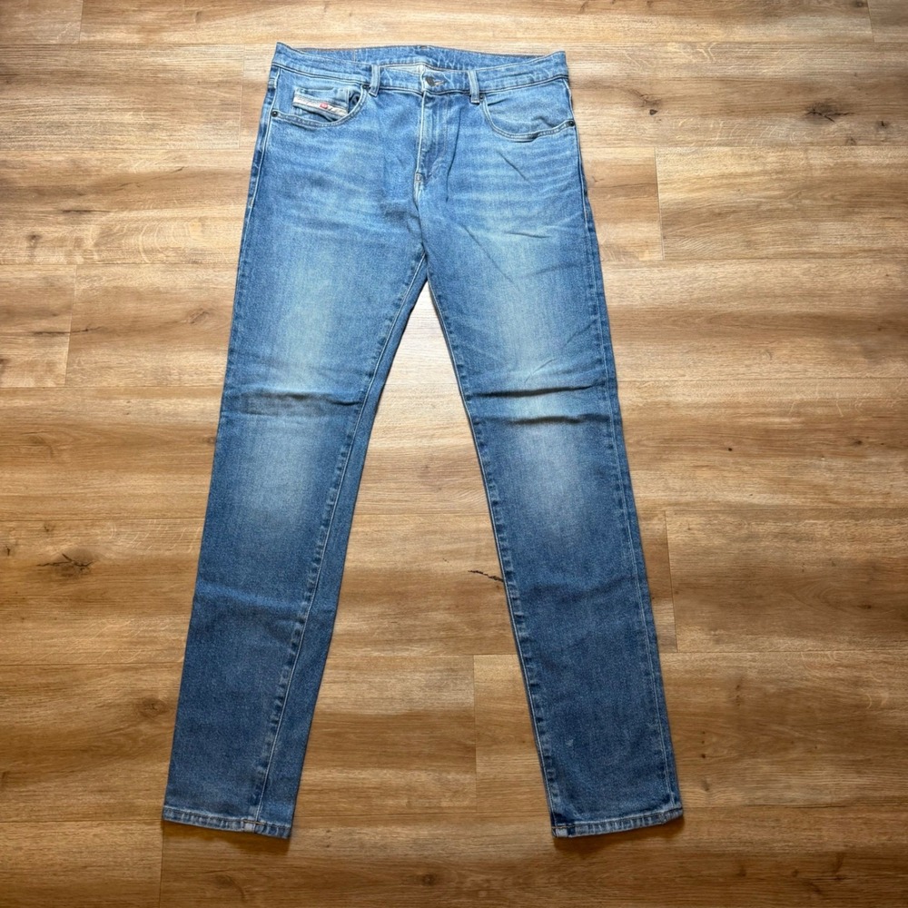 Diesel D-Strukt Jeans Mens 32x32 Blue Slim Fit Stretch Denim Light Wash 0GYC8